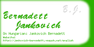 bernadett jankovich business card